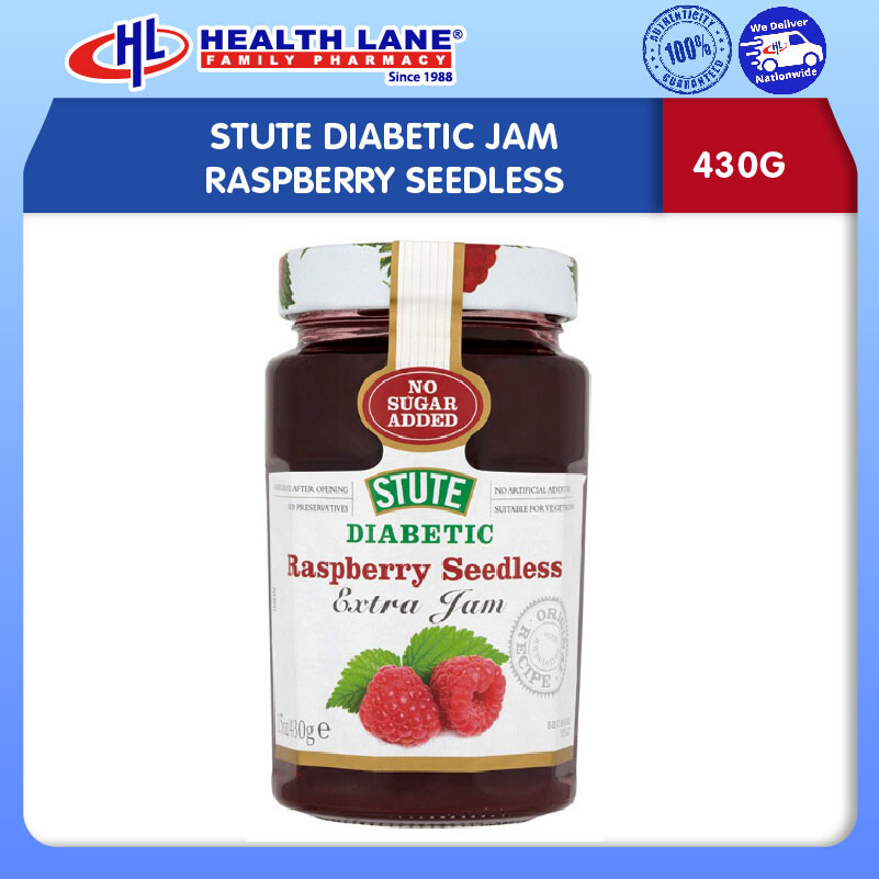 STUTE DIABETIC JAM RASPBERRY SEEDLESS 430G